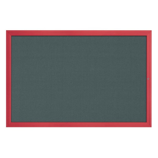 Hinge-less Radius Corkboard, 24"x36", Black Alum Frame/Pearl